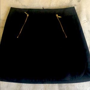 Zara S high waist mini back skirt with gold zipper